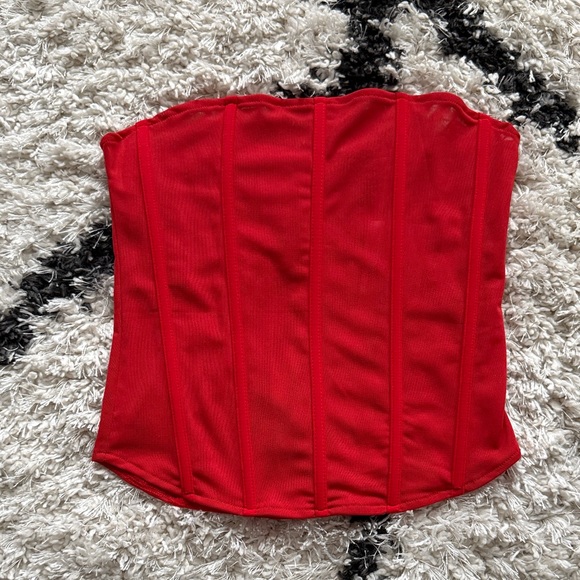 Forever 21 Tops - Forever 21 Red Corset Crop Top
